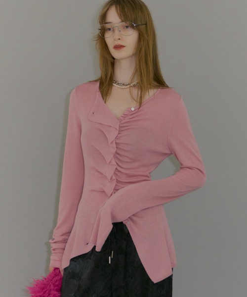 Everyday slim fit frills cardigan/エブリデイスリムフィットフリル