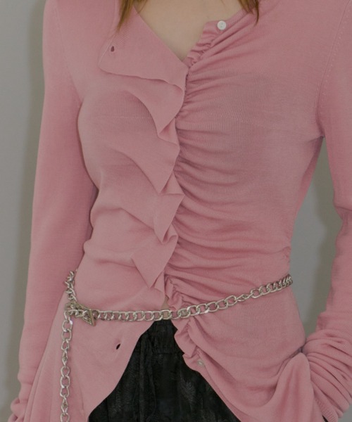 Everyday slim fit frills cardigan/エブリデイスリムフィットフリル