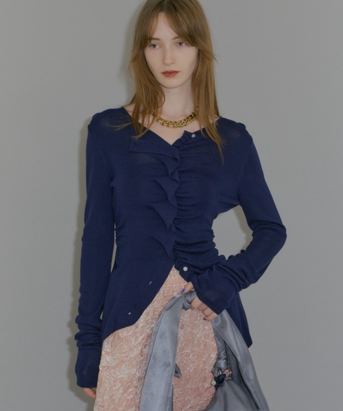 Everyday slim fit frills cardigan/エブリデイスリムフィットフリル