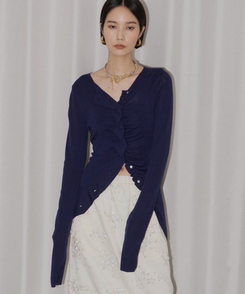 Everyday slim fit frills cardigan/エブリデイスリムフィットフリル