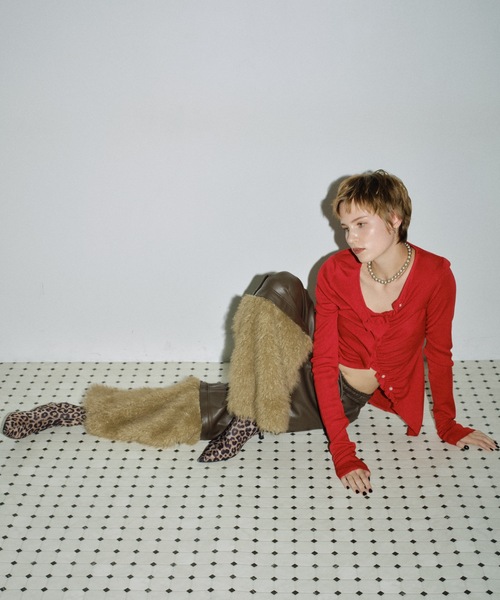 yae（ヤエ）の「Everyday slim fit frills cardigan/エブリデイスリムフィットフリルカーディガン（カーディガン/ボレロ・レディース・ピンク/ネイビー/レッド・FREE）」の20枚目の写真