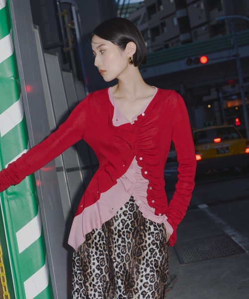 yae（ヤエ）の「Everyday slim fit frills cardigan/エブリデイスリムフィットフリルカーディガン（カーディガン/ボレロ・レディース・ピンク/ネイビー/レッド・FREE）」の22枚目の写真