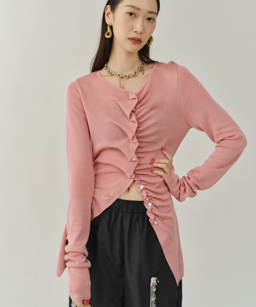 yae（ヤエ）の「Everyday slim fit frills cardigan/エブリデイスリム