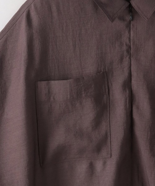 MAYSON GREY / メイソングレイ ラフィーネクロスハーフジップブラウス≪手洗い可能 / セットアップ対応≫ ラフィーネクロスハーフジップブラウス≪手洗い可能