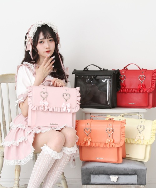 DearMyLove（ディアマイラブ）の「ときめきハートフリルショルダー痛バッグ（ショルダーバッグ・レディース・ホワイト/レッド/イエロー/オレンジ/ラベンダー/ミント/ベビーピンク/サックスブルー/ブラック/ブルー・FREE）」の19枚目の写真