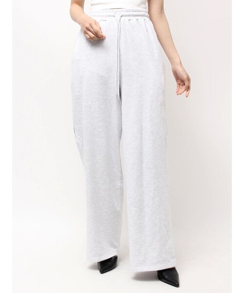 GYDA（ジェイダ）の「GG switch sideスウェットワイドパンツ（スウェットパンツ・レディース・ライトグレー/ブラック・FREE）」の2枚目の写真