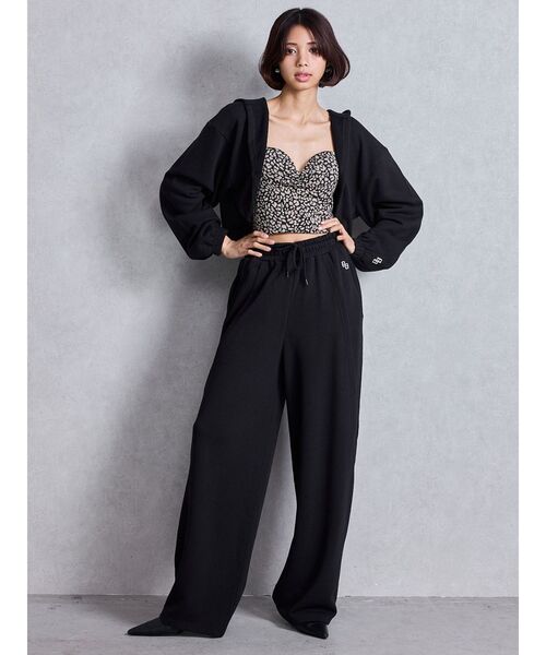 GYDA（ジェイダ）の「GG switch sideスウェットワイドパンツ（スウェットパンツ・レディース・ライトグレー/ブラック・FREE）」の16枚目の写真