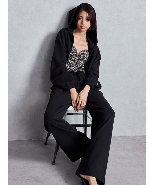 GYDA（ジェイダ）の「GG switch sideスウェットワイドパンツ（スウェットパンツ・レディース・ライトグレー/ブラック・FREE）」の18枚目の写真