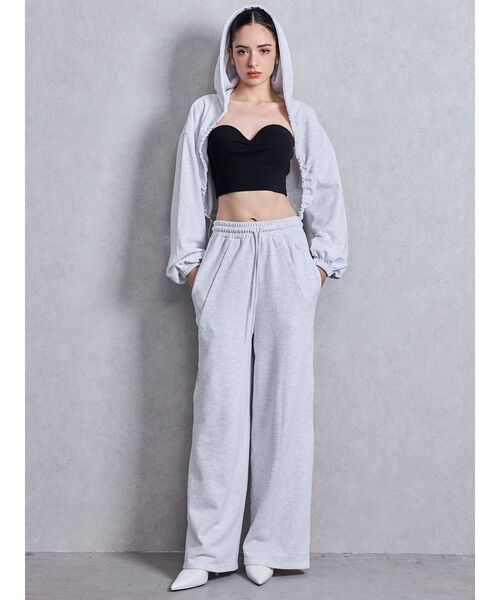 GYDA（ジェイダ）の「GG switch sideスウェットワイドパンツ（スウェットパンツ・レディース・ライトグレー/ブラック・FREE）」の19枚目の写真