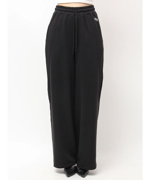 GYDA（ジェイダ）の「GG switch sideスウェットワイドパンツ（スウェットパンツ・レディース・ライトグレー/ブラック・FREE）」の4枚目の写真