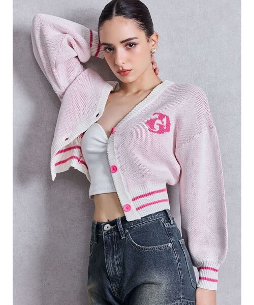 GYDA(ジェイダ)の「GD LINEサマーニットカーディガン(カーディガン/ボレロ・レディース・オフホワイト/ライトグレー/チャコールグレー・FREE)」の5枚目の写真