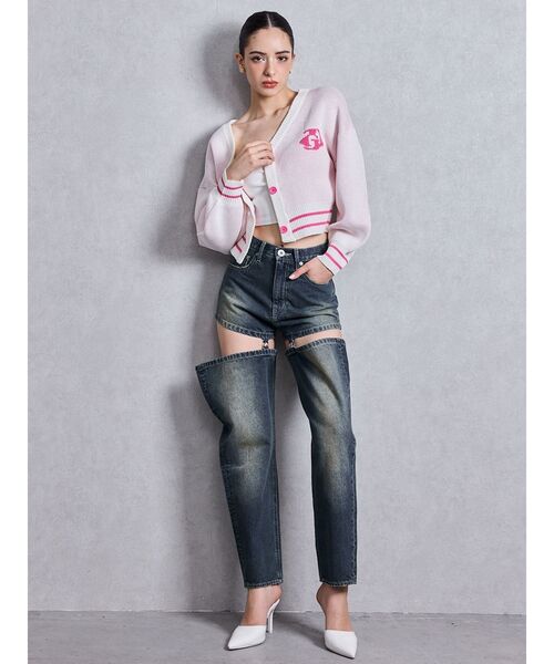 GYDA(ジェイダ)の「GD LINEサマーニットカーディガン(カーディガン/ボレロ・レディース・オフホワイト/ライトグレー/チャコールグレー・FREE)」の6枚目の写真