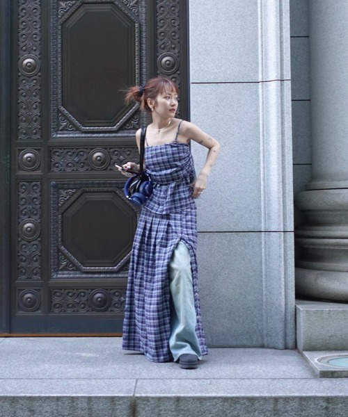 TEEN BOOP（ティーンブープ）の「チェックギャザーキャミ（シャツ/ブラウス・レディース・ネイビー/レッド・FREE）」の14枚目の写真