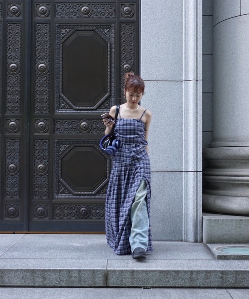 TEEN BOOP（ティーンブープ）の「チェックギャザーキャミ（シャツ/ブラウス・レディース・ネイビー/レッド・FREE）」の8枚目の写真