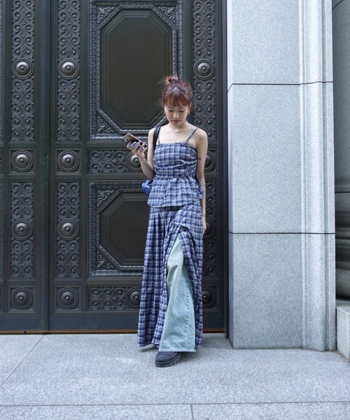 TEEN BOOP（ティーンブープ）の「チェックギャザーキャミ（シャツ/ブラウス・レディース・ネイビー/レッド・FREE）」の12枚目の写真