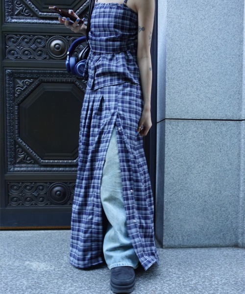 TEEN BOOP（ティーンブープ）の「チェックギャザーキャミ（シャツ/ブラウス・レディース・ネイビー/レッド・FREE）」の13枚目の写真