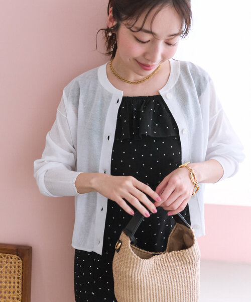 【新品タグ付】La boutique BonBonシアークロップドカーディガン シアークロップドカーディガン | La boutique BonBon(ラブ
