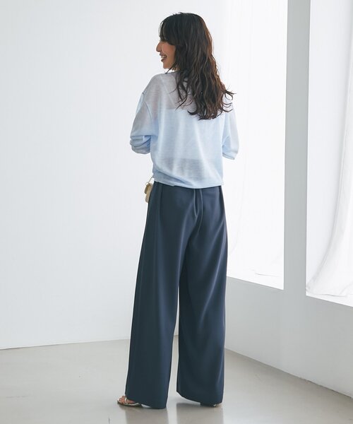 La boutique BonBon(ラブティックボンボン)の「【さらっとした着心地】シアーポケット付きカーディガン(カーディガン/ボレロ・レディース・オフホワイト/サックスブルー/ライトグレー/イエロー・FREE)」の14枚目の写真