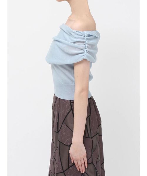 MERCURYDUO（マーキュリーデュオ）の「ドレープオフショルコンパクトニット（ニット/セーター・レディース・ホワイト/ライトブルー/チャコールグレー・FREE）」の13枚目の写真