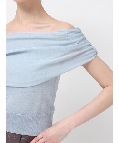 MERCURYDUO（マーキュリーデュオ）の「ドレープオフショルコンパクトニット（ニット/セーター・レディース・ホワイト/ライトブルー/チャコールグレー・FREE）」の16枚目の写真