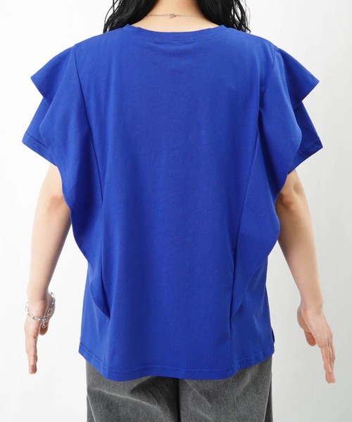 LUCA/LADY LUCK LUCA(ルカ/レディラックルカ)の「LC/LLL サイドフリルT(Tシャツ/カットソー・レディース・ブラック/オフホワイト/ブルー・FREE)」の21枚目の写真