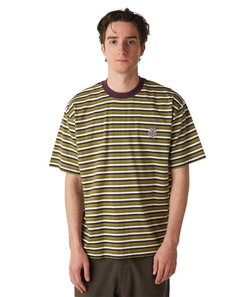 関税込み♪【HUF】Big Block ストライプ ロゴ★Boxy Tシャツ INTERSTATE KNIT BOXY TOP - HUF Worldwide JP