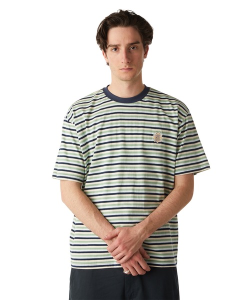 HUF ハフ　ボーダーTシャツ　Lサイズ　半袖Tシャツ APOLLO STRIPED KNIT BOXY / HUF ストライプ ボーダー Tシャツ