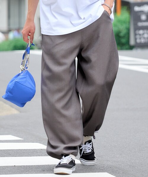 CIAOPANIC TYPY（チャオパニックティピー）の「テックリネンブラッシュドオーバーパンツ（スラックス・メンズ・グレー/ブラック/カーキ・LARGE/MEDIUM）」の2枚目の写真