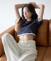 MINERTE（ミネルテ）の「【MINERTE】fake layered cropped T-shirt / フェイクレイヤードクロップドTシャツ（Tシャツ/カットソー）」
