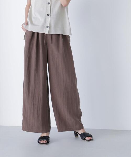NATURAL BEAUTY BASIC(ナチュラルビューティーベーシック)の「◇リボンベルトリラクシータックパンツ(その他パンツ・レディース・ベージュ/ブラウン・MEDIUM/P/S/SMALL)」の3枚目の写真