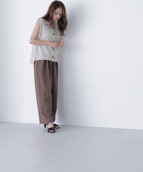 NATURAL BEAUTY BASIC(ナチュラルビューティーベーシック)の「◇リボンベルトリラクシータックパンツ(その他パンツ・レディース・ベージュ/ブラウン・MEDIUM/P/S/SMALL)」の5枚目の写真