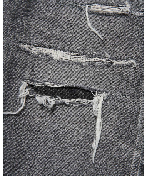 uniform experiment（ユニフォームエクスペリメント）の「DAMAGED DENIM REGULAR-FIT JEANS（デニムパンツ・メンズ・ブラック/ライトインディゴブルー・4/3/2/1/5）」の8枚目の写真