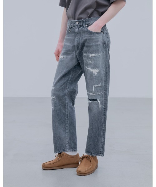 DAMAGED DENIM REGULAR-FIT JEANS（デニムパンツ）｜uniform