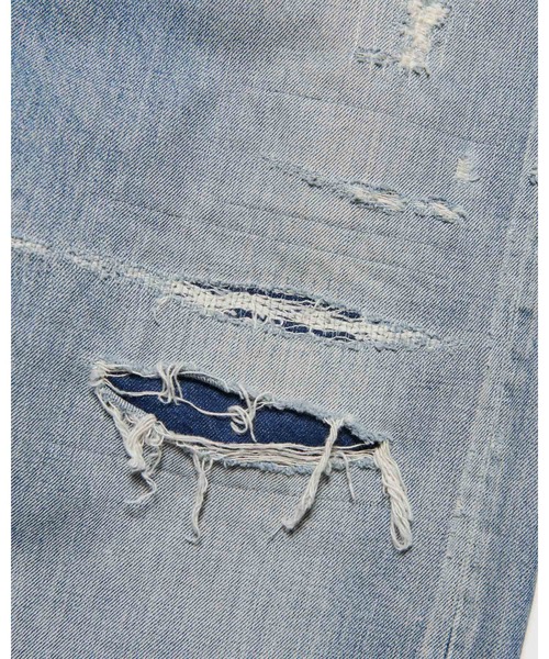 uniform experiment（ユニフォームエクスペリメント）の「DAMAGED DENIM REGULAR-FIT JEANS（デニムパンツ・メンズ・ブラック/ライトインディゴブルー・4/3/2/1/5）」の13枚目の写真