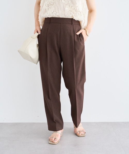 かぐれ　オリーブグリーン テーパードパンツ Elura パンツ 「低身長サイズ Elkotona」コトナ夏ラクテーパード