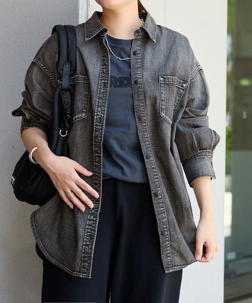JOURNAL STANDARD(ジャーナルスタンダード)の「《追加》ライトオンスデニムシャツ(シャツ/ブラウス・レディース・キャメル/ブルー系その他/ブラック系その他・FREE)」の2枚目の写真