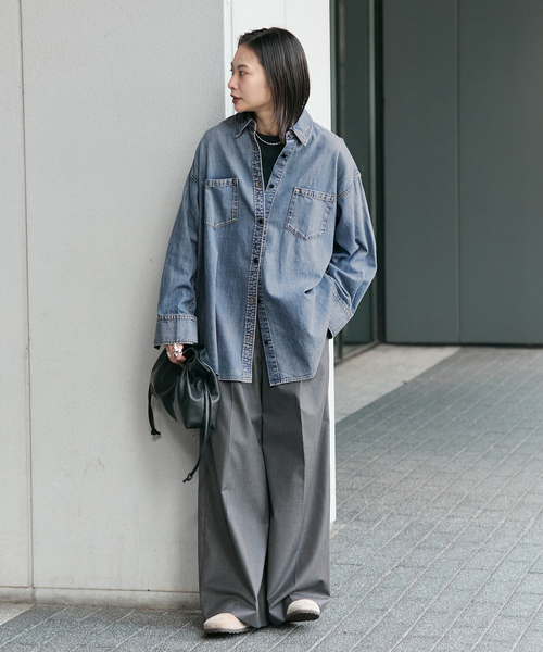 JOURNAL STANDARD(ジャーナルスタンダード)の「《追加》ライトオンスデニムシャツ(シャツ/ブラウス・レディース・キャメル/ブルー系その他/ブラック系その他・FREE)」の7枚目の写真