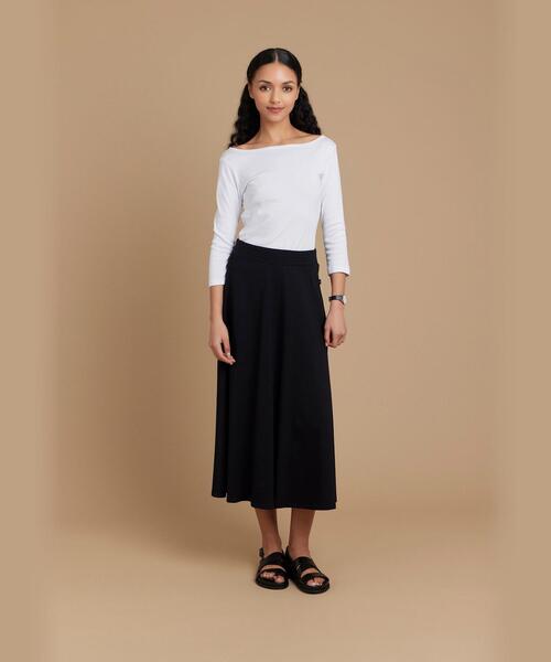agnes b.(アニエスベー)の「コットン ロング フレアスカート ”Milaine”(スカート・レディース・ブラック・1/2/3)」の5枚目の写真