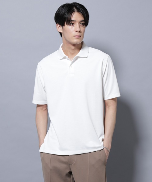 NANO universe（ナノユニバース）の「「N POLO」 AERO FREEZE 鹿の子ポロシャツ（ポロシャツ・メンズ・ブラック/ホワイト・L/M/S）」の3枚目の写真