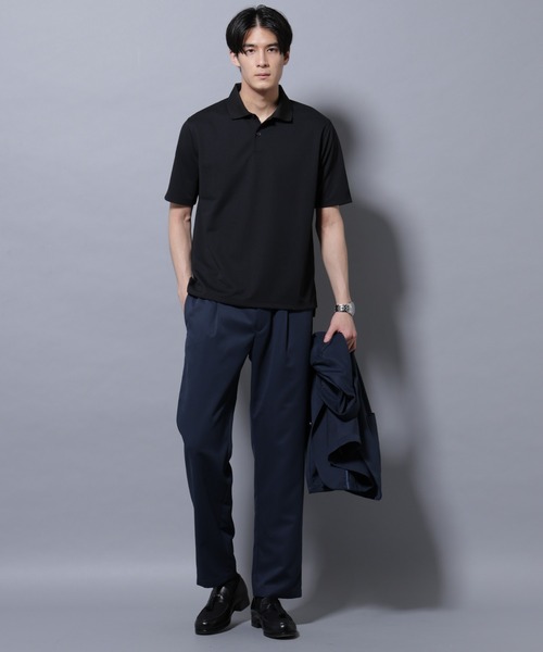 NANO universe（ナノユニバース）の「「N POLO」 AERO FREEZE 鹿の子ポロシャツ（ポロシャツ・メンズ・ブラック/ホワイト・L/M/S）」の14枚目の写真