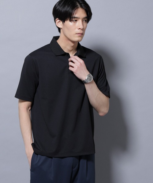 NANO universe（ナノユニバース）の「「N POLO」 AERO FREEZE 鹿の子ポロシャツ（ポロシャツ・メンズ・ブラック/ホワイト・L/M/S）」の10枚目の写真