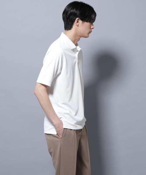 NANO universe（ナノユニバース）の「「N POLO」 AERO FREEZE 鹿の子ポロシャツ（ポロシャツ・メンズ・ブラック/ホワイト・L/M/S）」の4枚目の写真