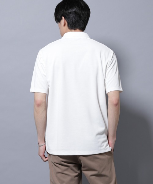 NANO universe（ナノユニバース）の「「N POLO」 AERO FREEZE 鹿の子ポロシャツ（ポロシャツ・メンズ・ブラック/ホワイト・L/M/S）」の5枚目の写真