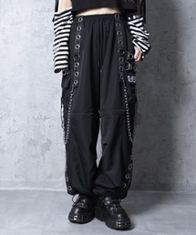 Amilige | チェーンサスペンダー付きナイロンワイドパンツ(その他パンツ)