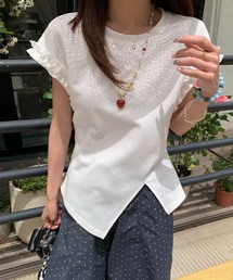 フリル アシメ スリット バックコンシャス カットソー