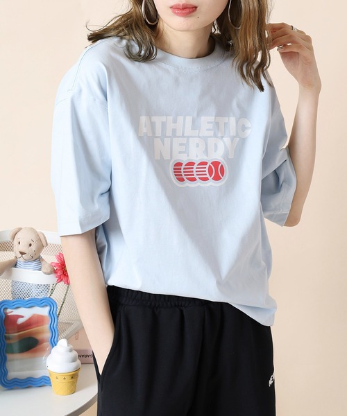 NERDY（ノルディ）の「Tシャツ（Tシャツ/カットソー・レディース・ホワイト/ブルー・S/M/L）」の14枚目の写真