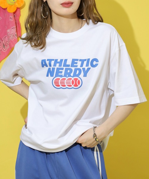 NERDY（ノルディ）の「Tシャツ（Tシャツ/カットソー・レディース・ホワイト/ブルー・S/M/L）」の10枚目の写真