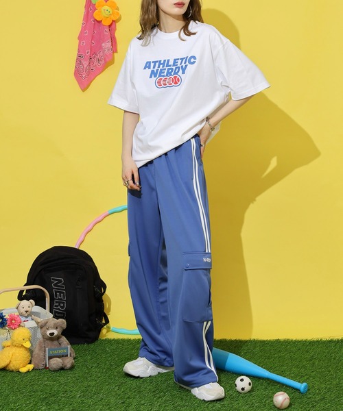 NERDY（ノルディ）の「Tシャツ（Tシャツ/カットソー・レディース・ホワイト/ブルー・S/M/L）」の12枚目の写真