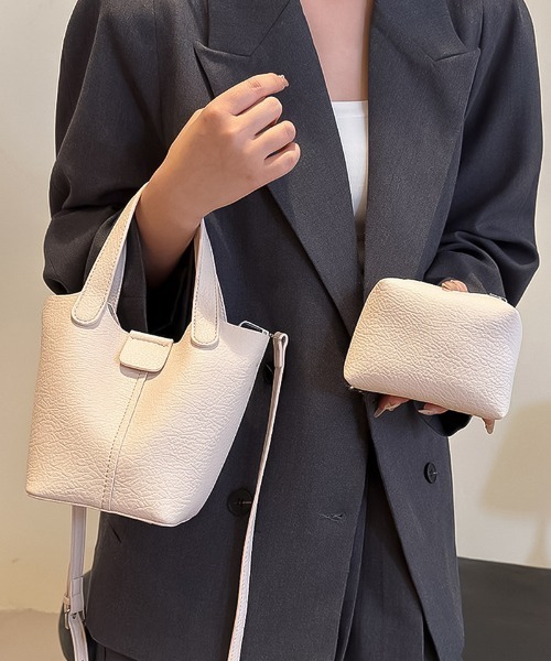 blackdia ocean（ブラックダイヤオーシャン）の「blackdia ocean ストラップ&ポーチ付 2WAYバケットバッグ（ハンドバッグ・レディース・ブラウン/ブラック/アイボリー/ブルーグレー/ピンク/イエロー・FREE）」の13枚目の写真