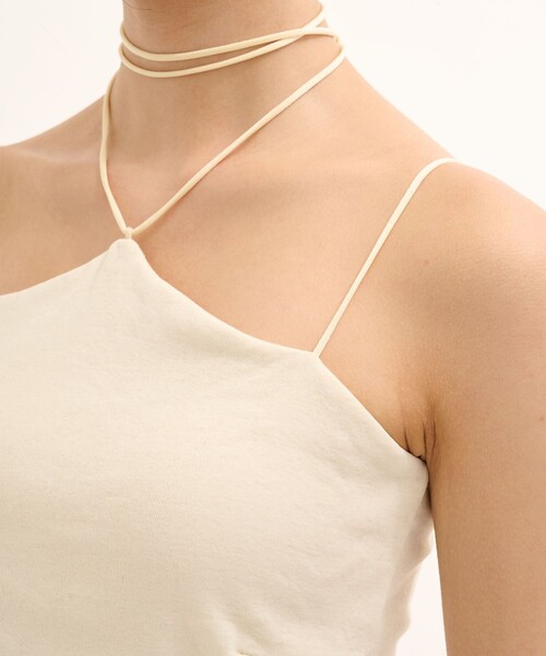 PUBLIC TOKYO（パブリックトウキョウ）の「【完売間近】hazyホルターネックラインキャミ（キャミソール・レディース・カーキ/ホワイト・1/2）」の4枚目の写真